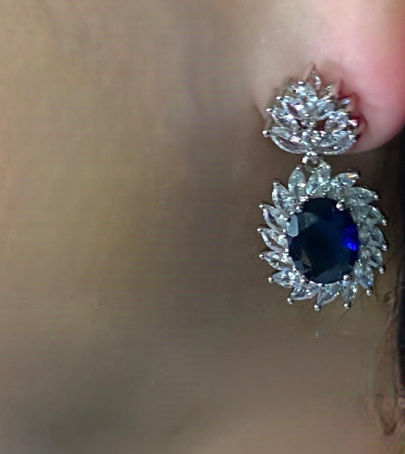 Diana style sapphire earrings - TIA KOREA