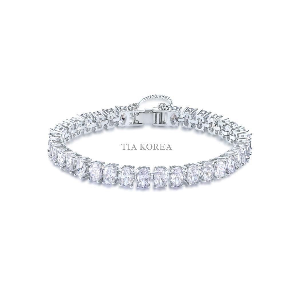 Oval cut diamond tennis bracelet - TIA KOREA