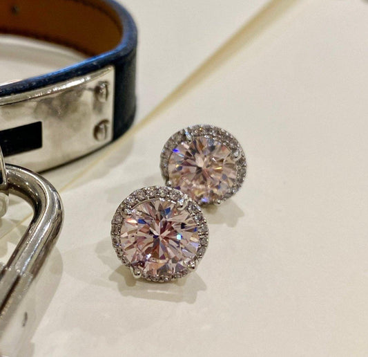 Pink diamond earrings 2carat halo cut - TIA KOREA