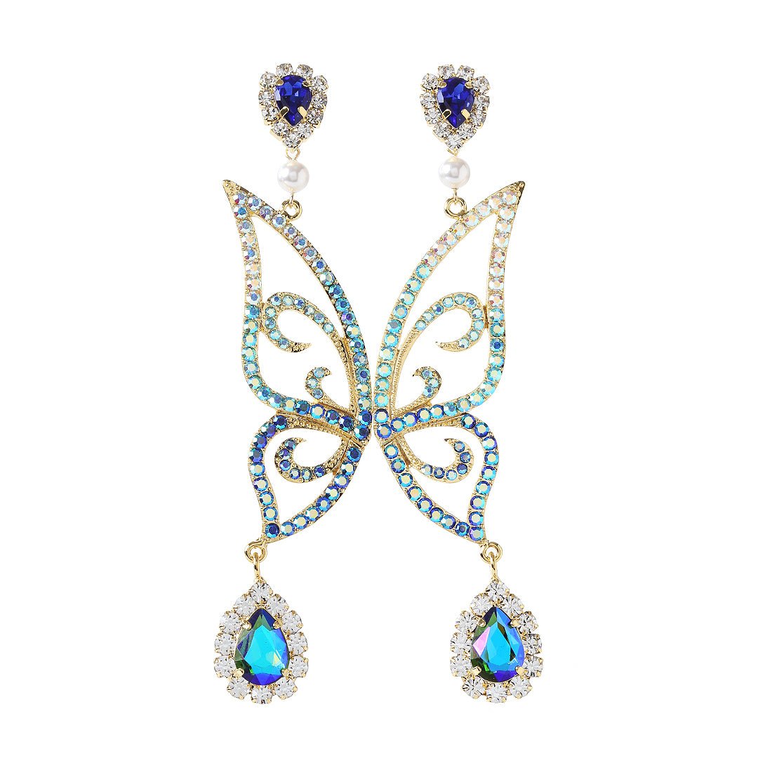 18K Gold filled half butterfly earrings in Blue - TIA KOREA