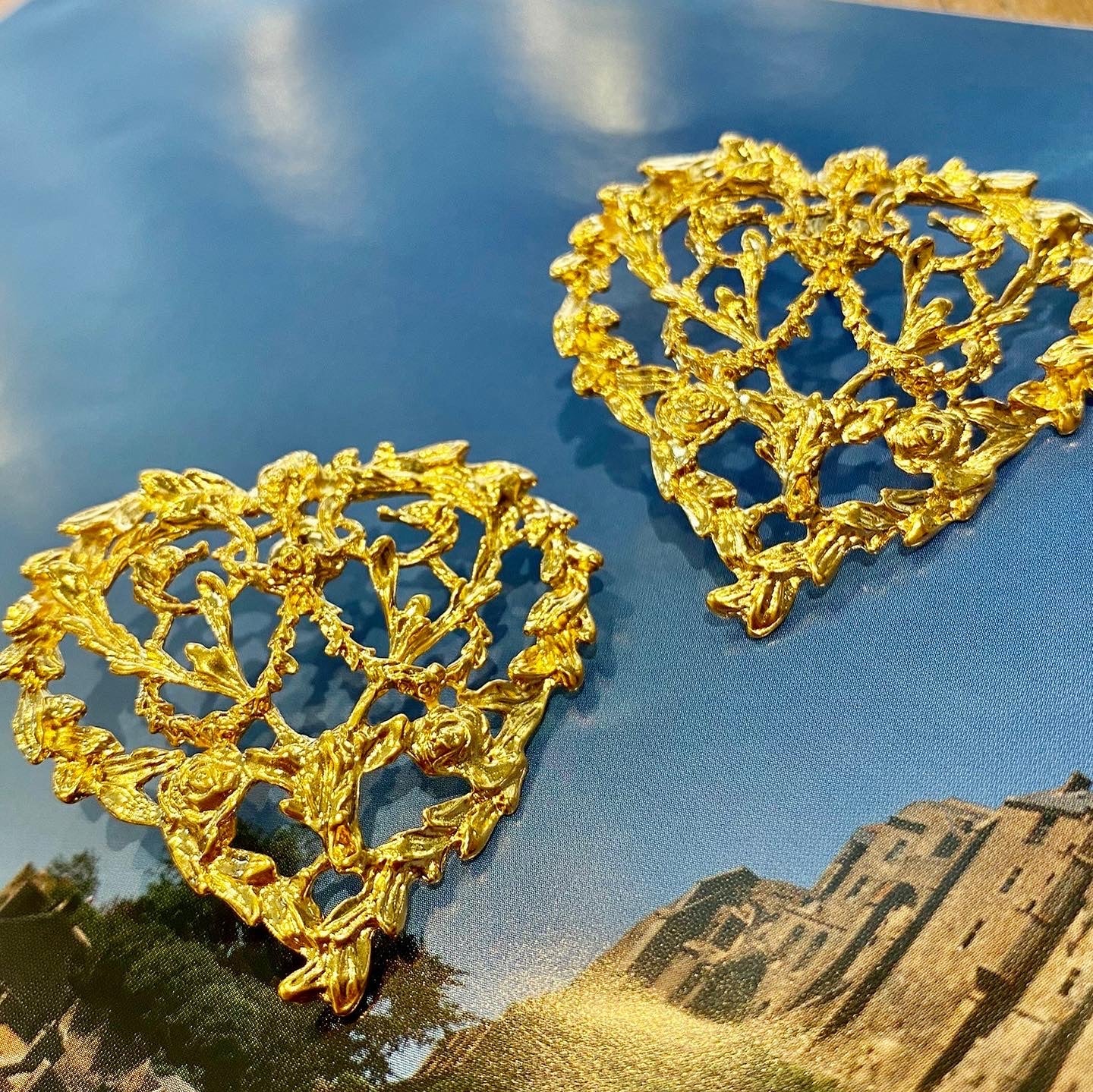 24K Gold filled heart earrings - TIA KOREA