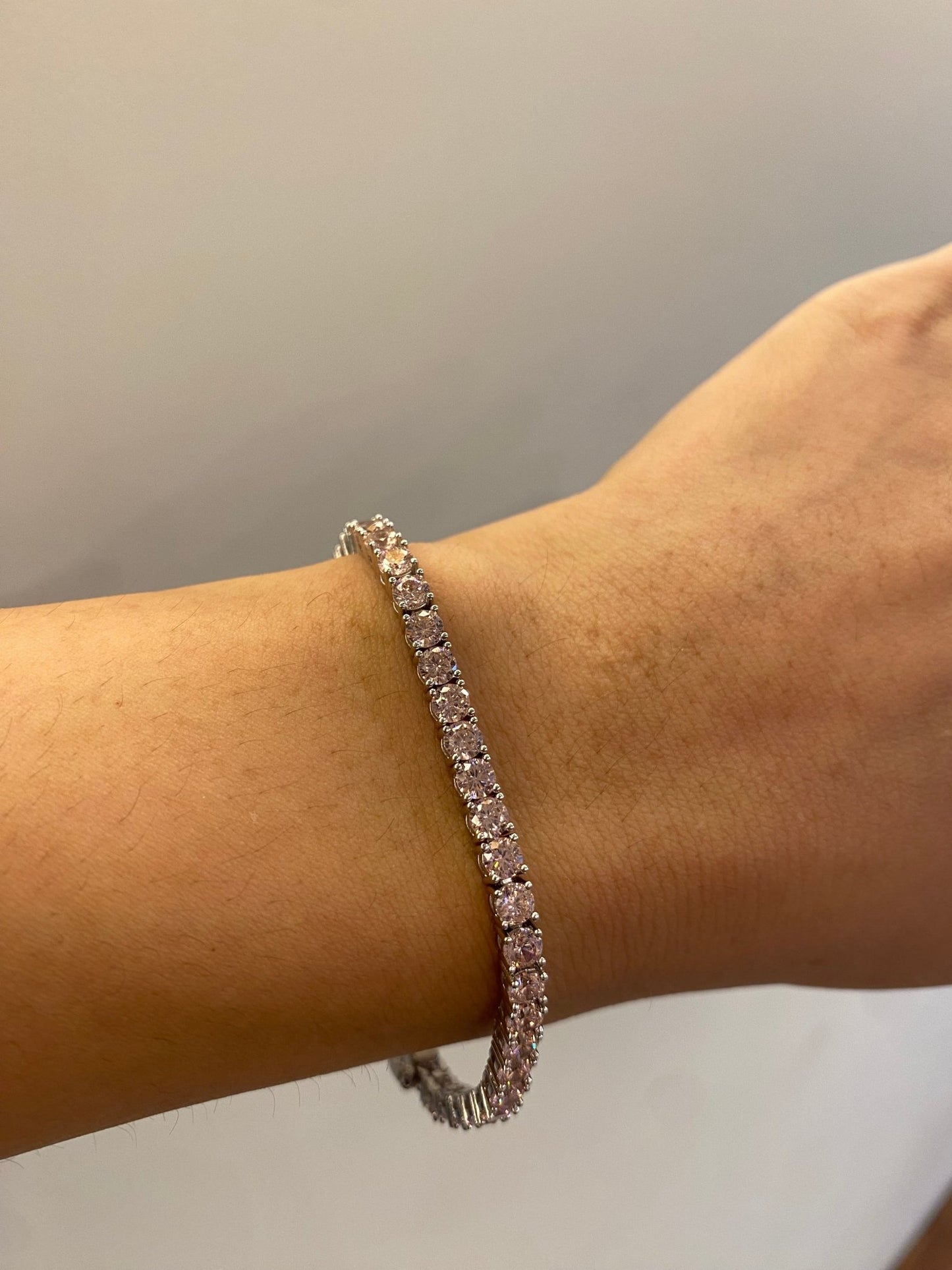 3.5mm round cut Pink diamond tennis bracelet - TIA KOREA