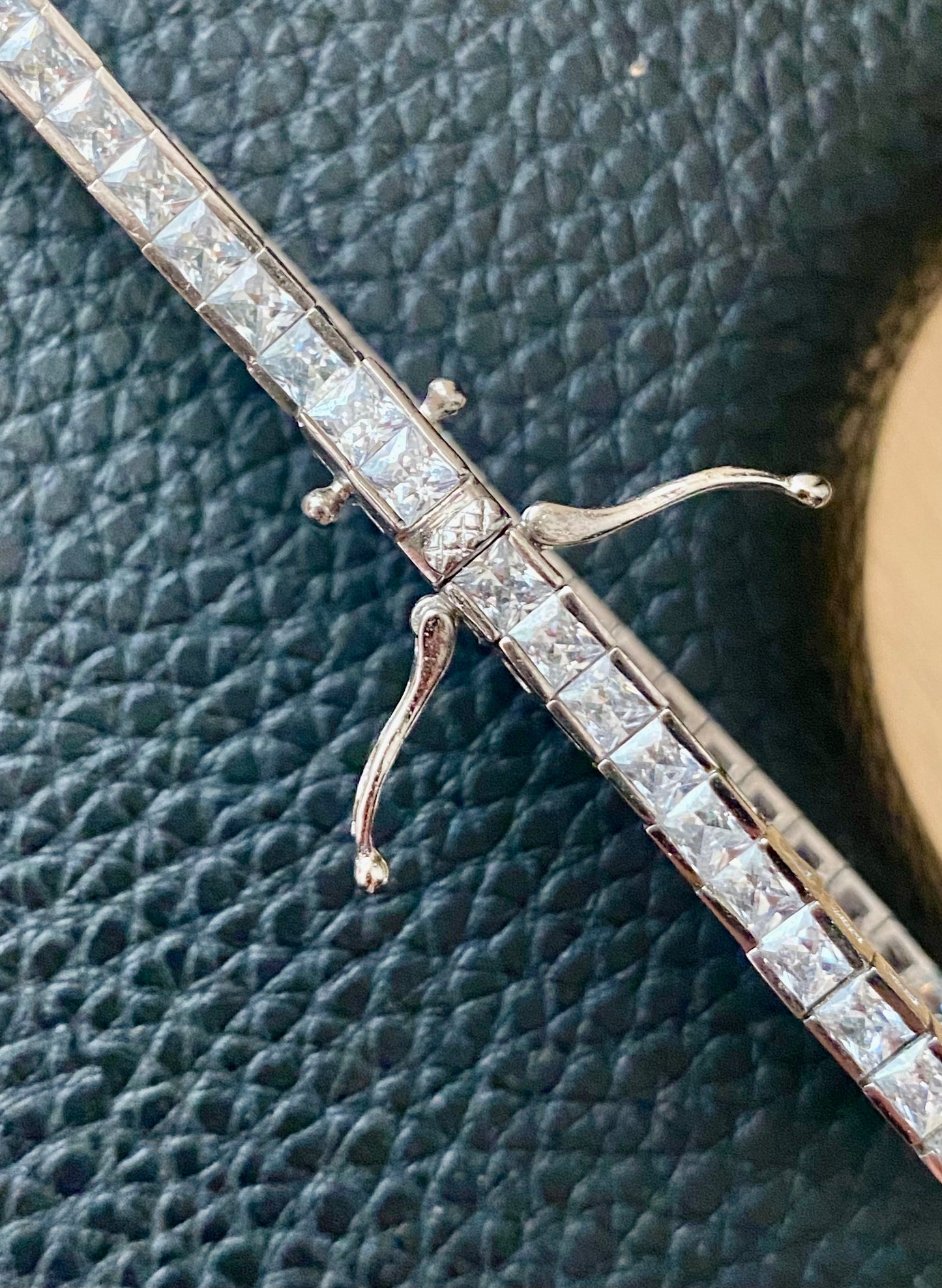 3.5 mm square cut diamond tennis bracelet