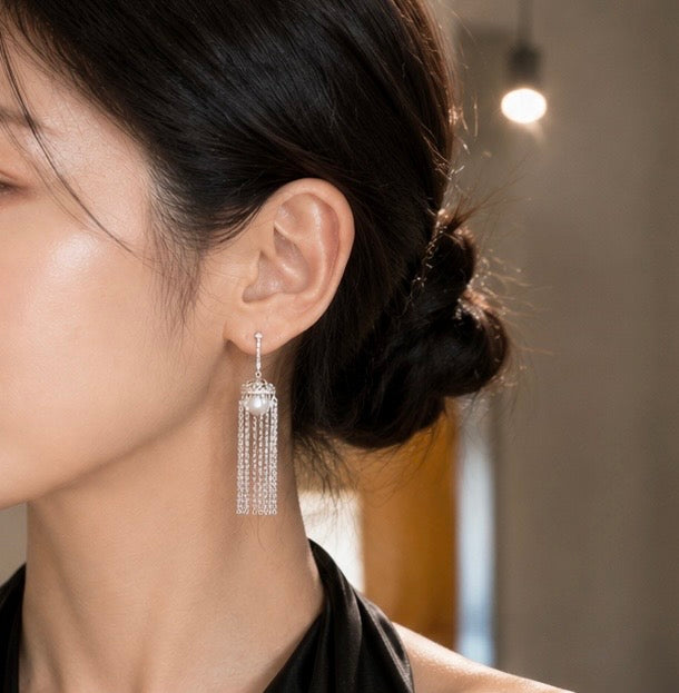 Cascade pearl earrings