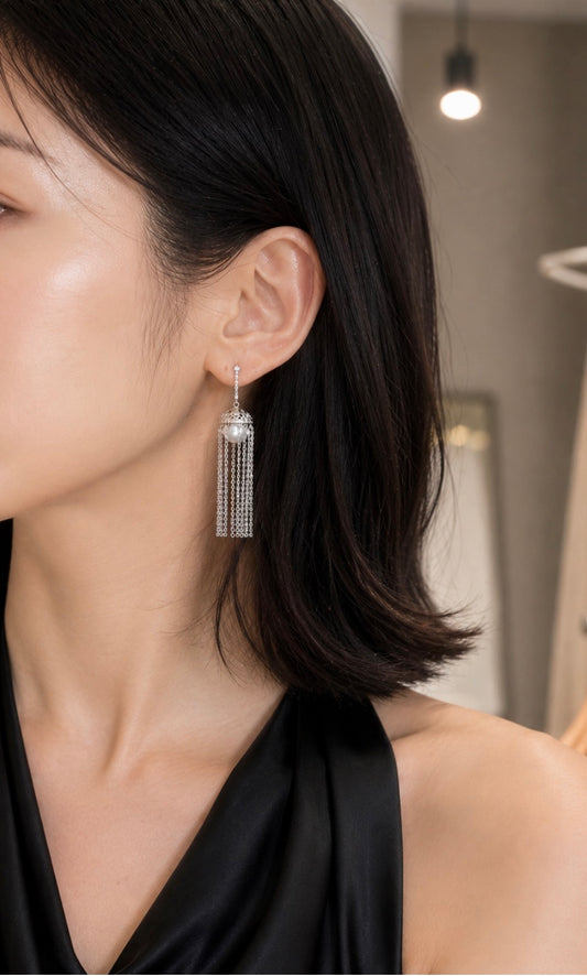Cascade pearl earrings