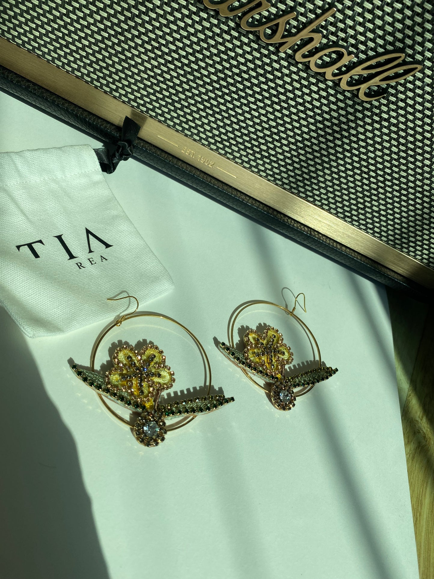 Hand made Embroidery flower earrings - TIA KOREA