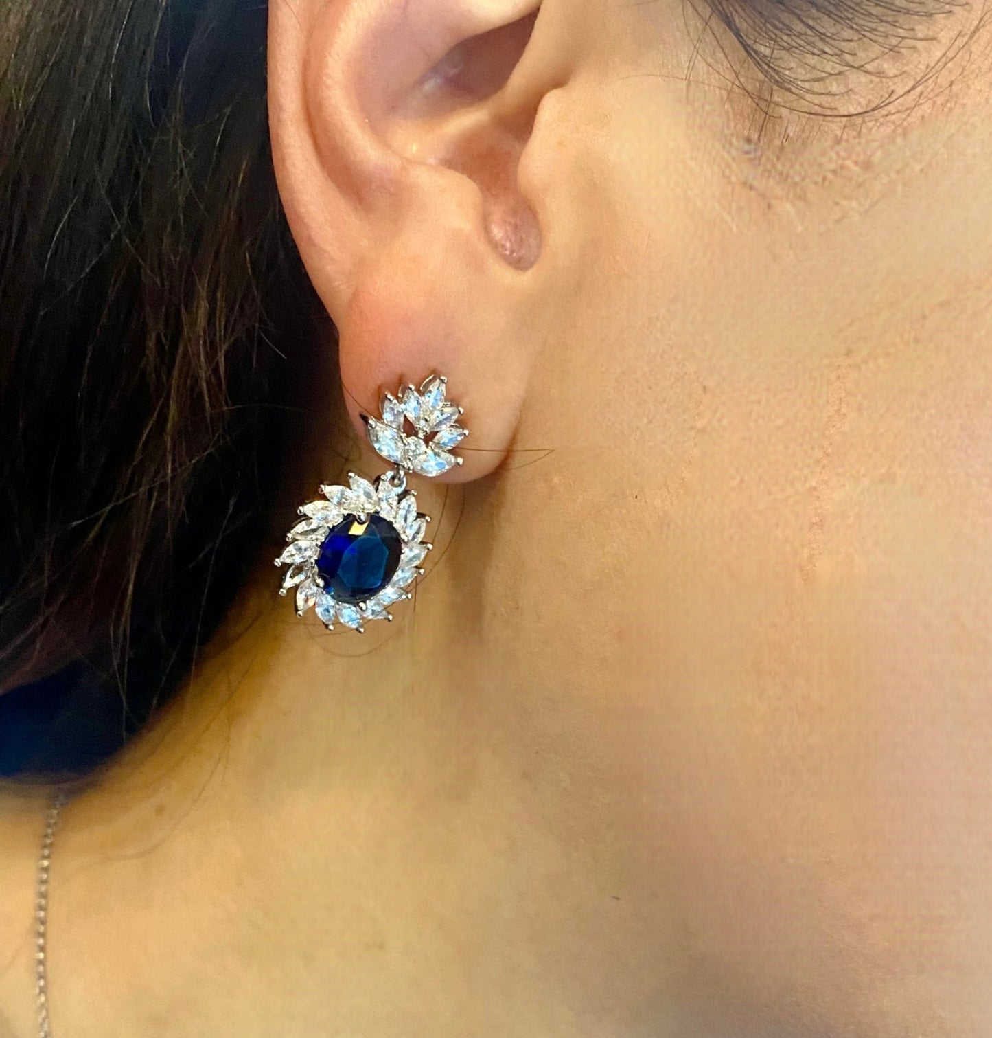 Diana style sapphire earrings - TIA KOREA