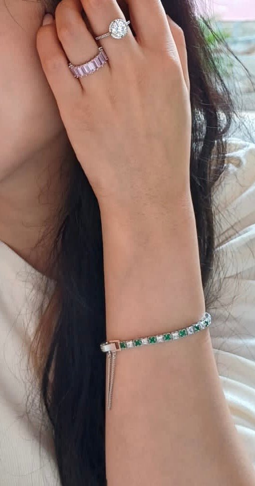 Emerald tennis bracelet - TIA KOREA