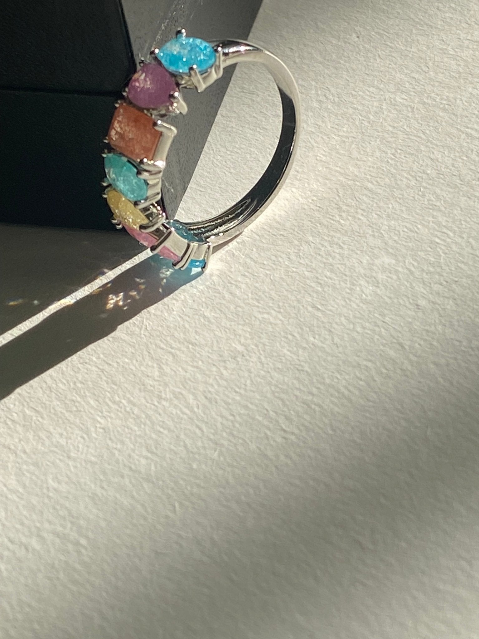 Multi Color Opal band ring - TIA KOREA