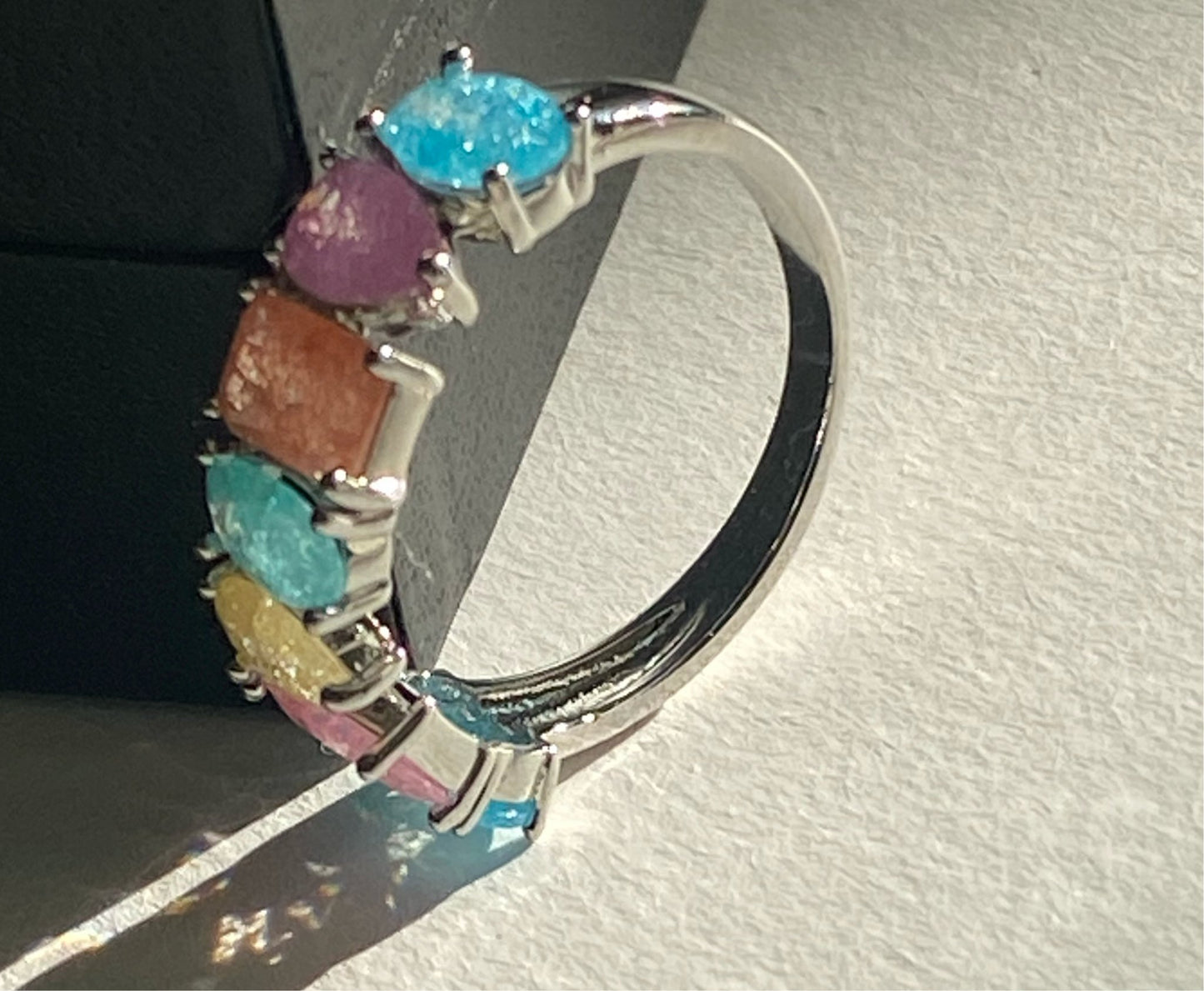 Multi Color Opal band ring - TIA KOREA