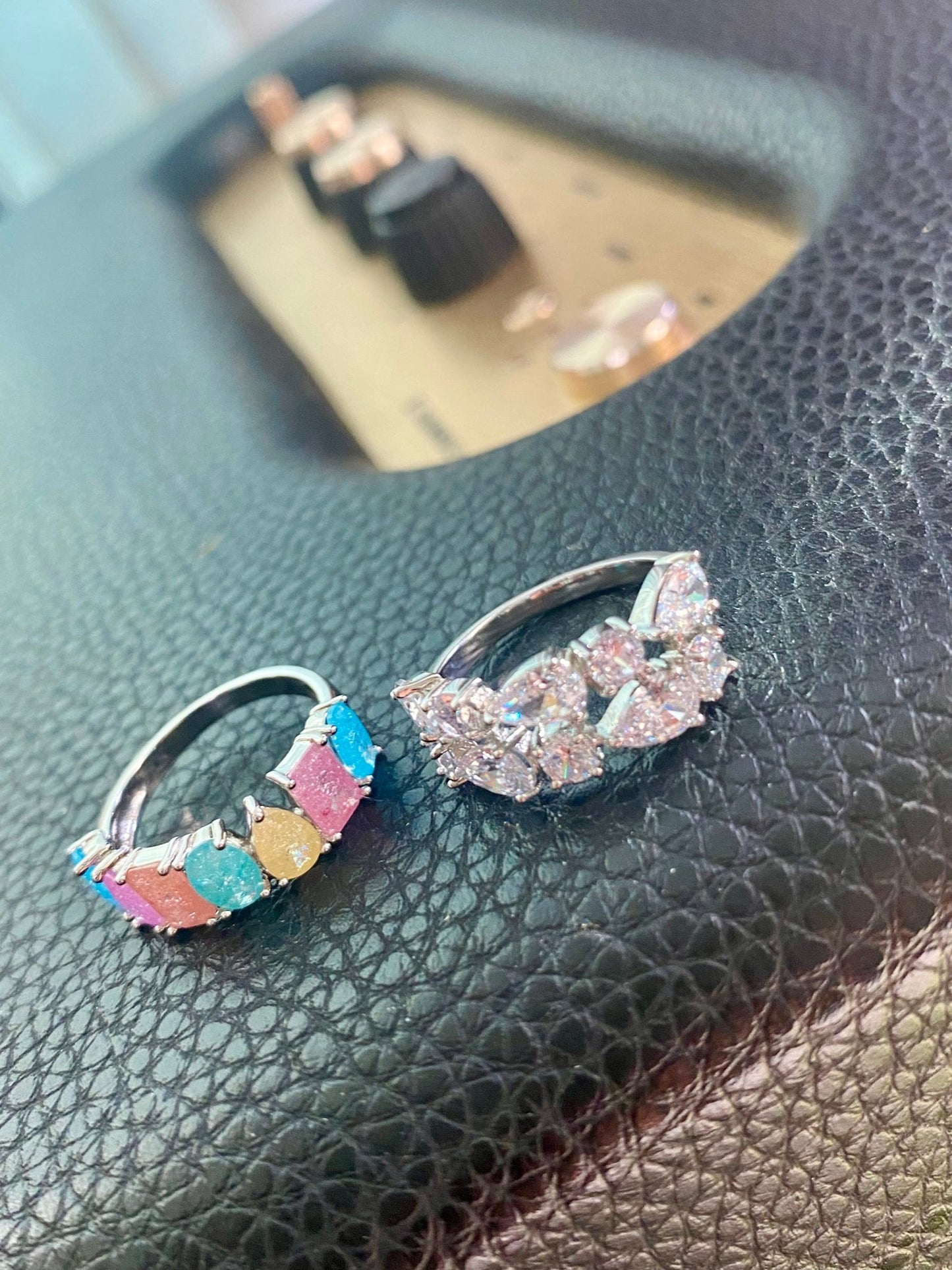 Multi Color Opal band ring - TIA KOREA