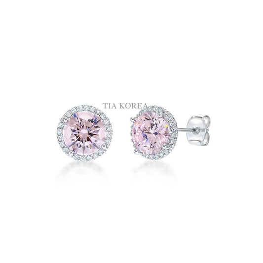 Pink diamond earrings 2carat halo cut - TIA KOREA