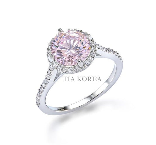 Pink diamond ring 2carat halo cut - TIA KOREA