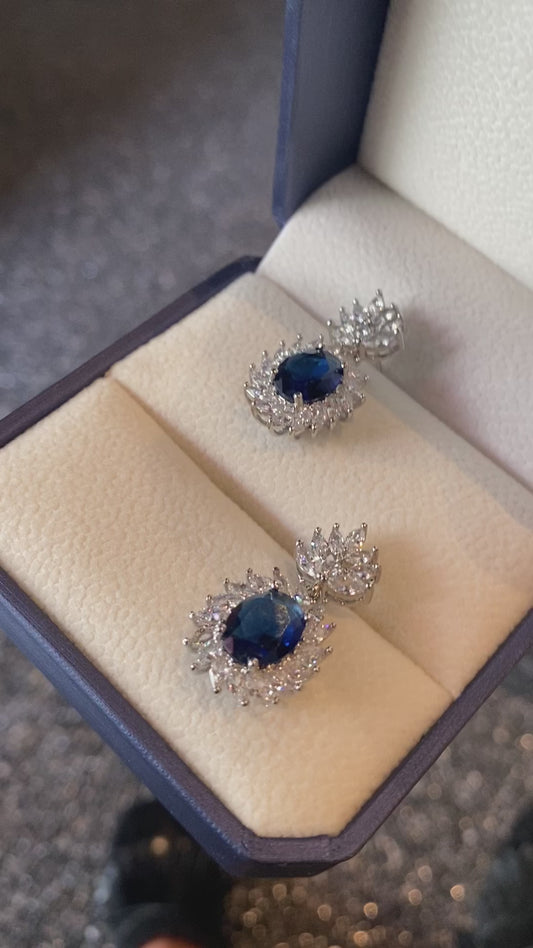 Diana style sapphire earrings