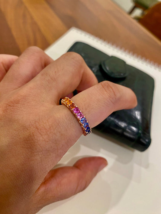 Rainbow multi gem eternity band - TIA KOREA