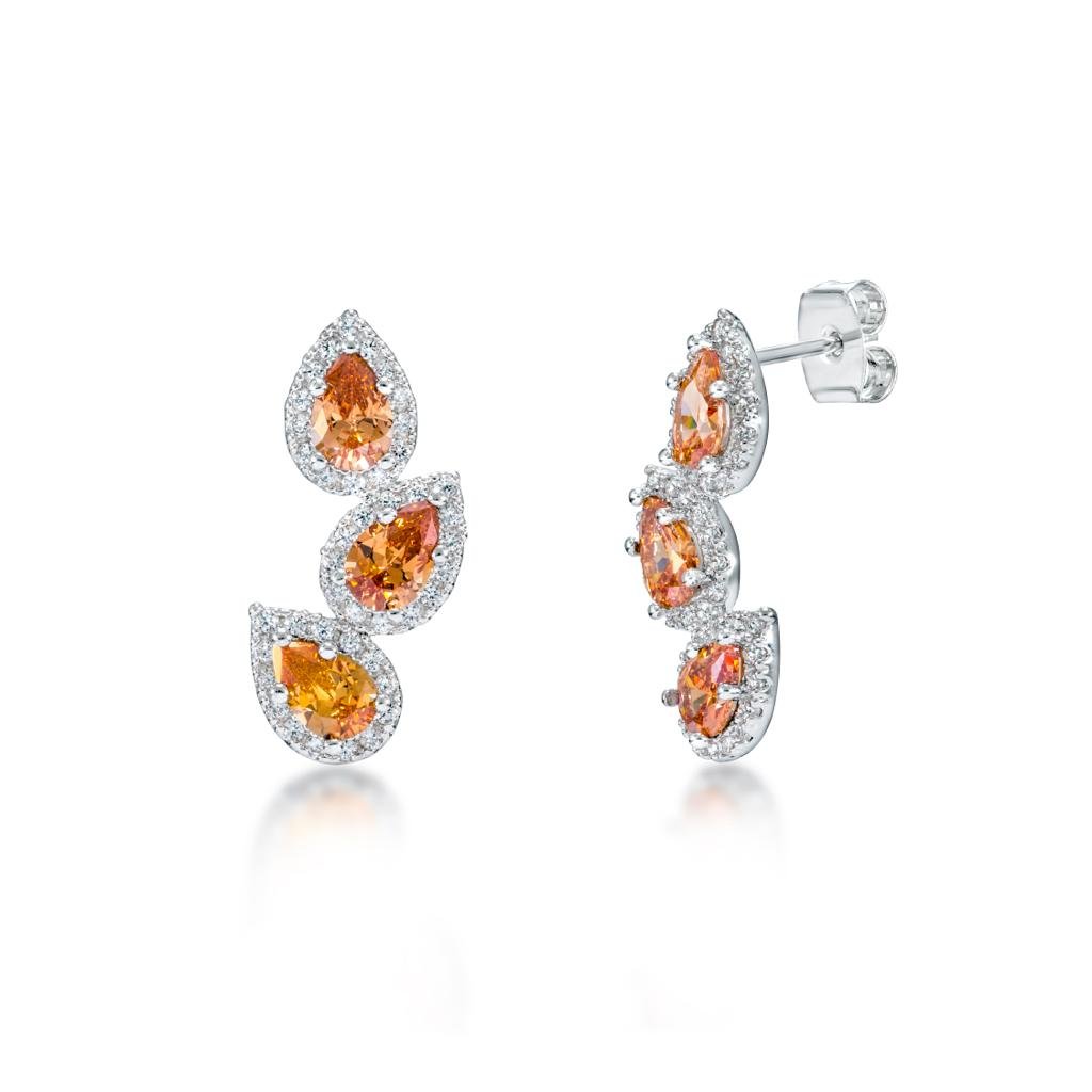 Tia Luxe Amber orange earrings - TIA KOREA