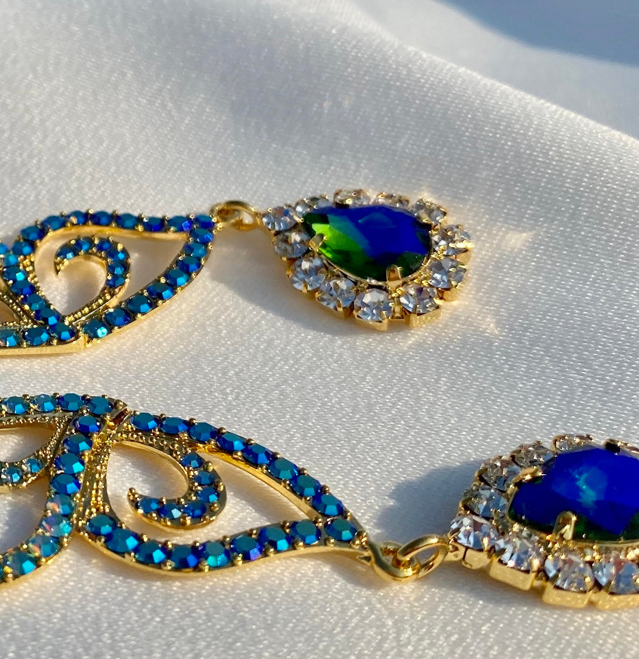 18K Gold filled half butterfly earrings in Blue