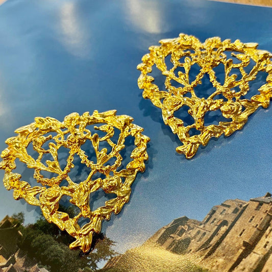 24K Gold filled heart earrings