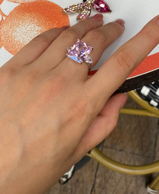 Man made pink Sapphire ring 10 carats - TIA KOREA