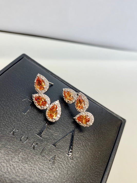 Tia Luxe Amber orange earrings