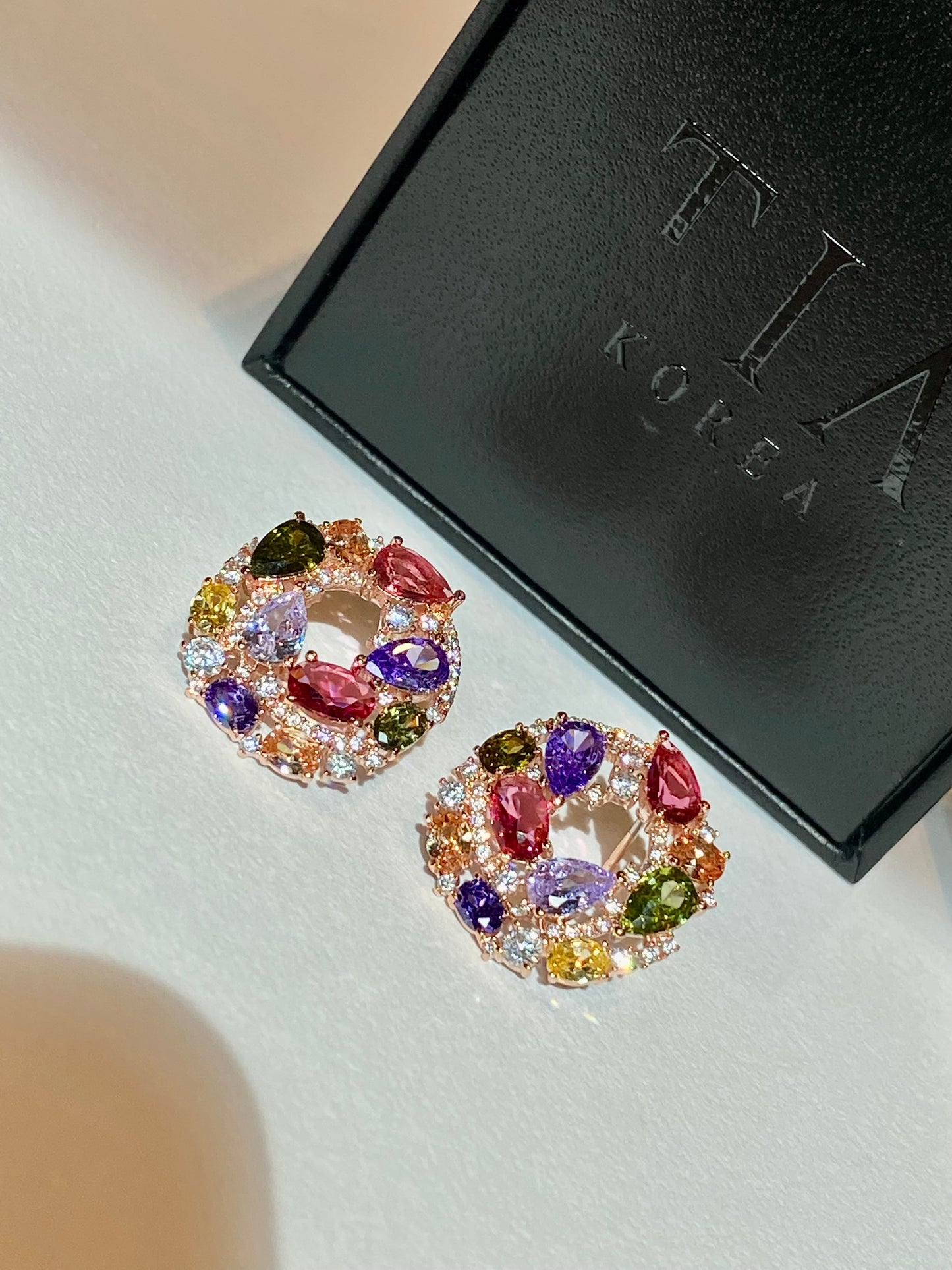 Daily Multi coloured gem with round shape earrings