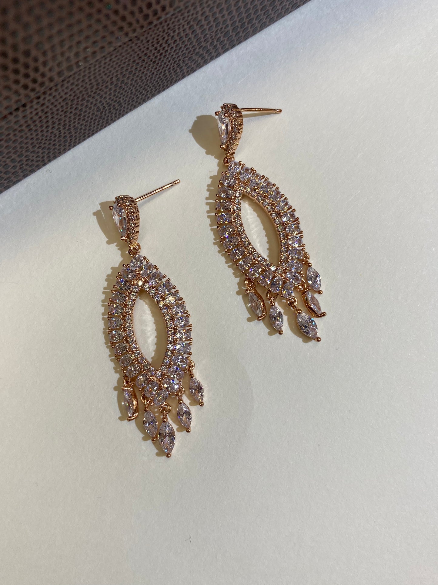 Tia Luxe marquise shape earrings